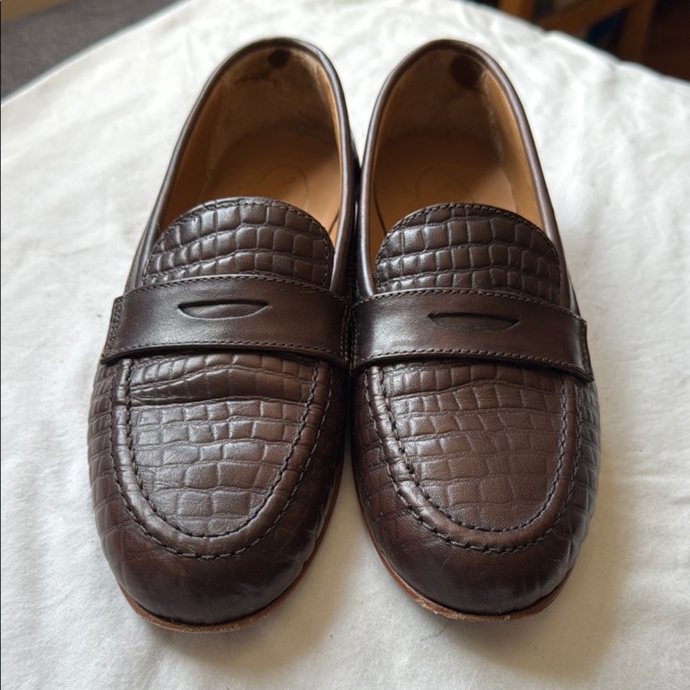 Alfonsi Milano Brown Leather Loafers - Size 36